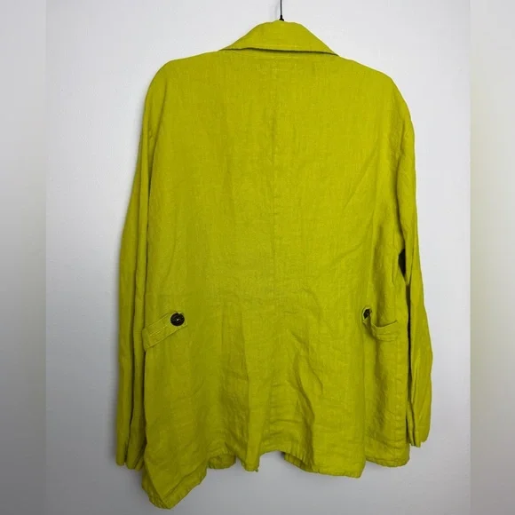 FLAX 100% linen 2 piece set Lagenlook cardigan and tank sz L maximalist layering - Picture 7 of 7